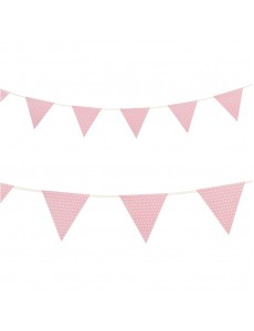 Bandeirolas Rosa Claro Bolinhas